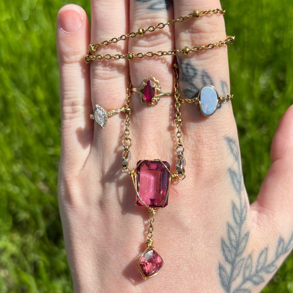 Double mystic topaz interchangeable necklace - Picture 3 of 3